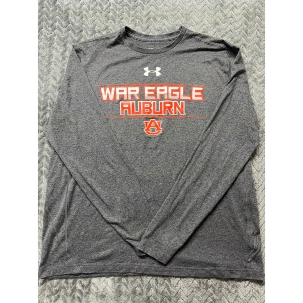 Under Armour Auburn Tigers War Eagle Long Sleeve Shirt Mens Large HeatGear 0534